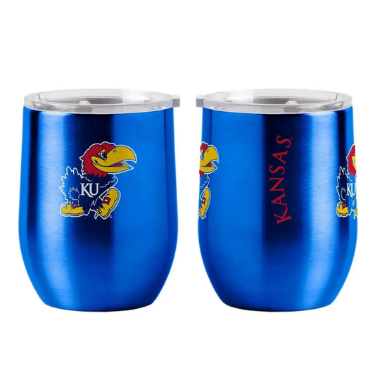  Kansas Jayhawks Travel Tumbler 16oz Stainless Steel Curved -  ToylandEU™