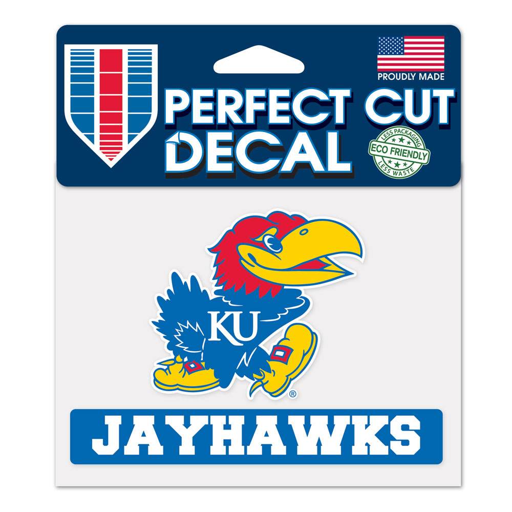 Kansas Jayhawks Vinyl Decal 4.5x5.75 Perfect Cut Color - ToylandEU