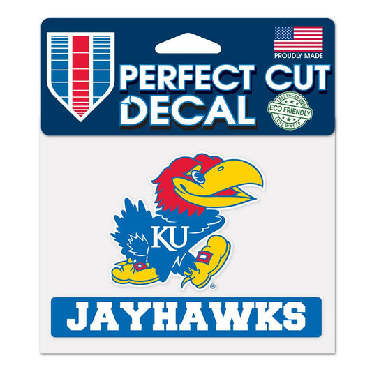 Kansas Jayhawks Vinyl Decal 4.5x5.75 Perfect Cut Color - ToylandEU