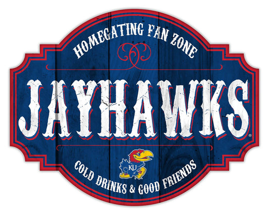 Kansas Jayhawks Wood Sign 12 Inch Homegating Tavern - ToylandEU