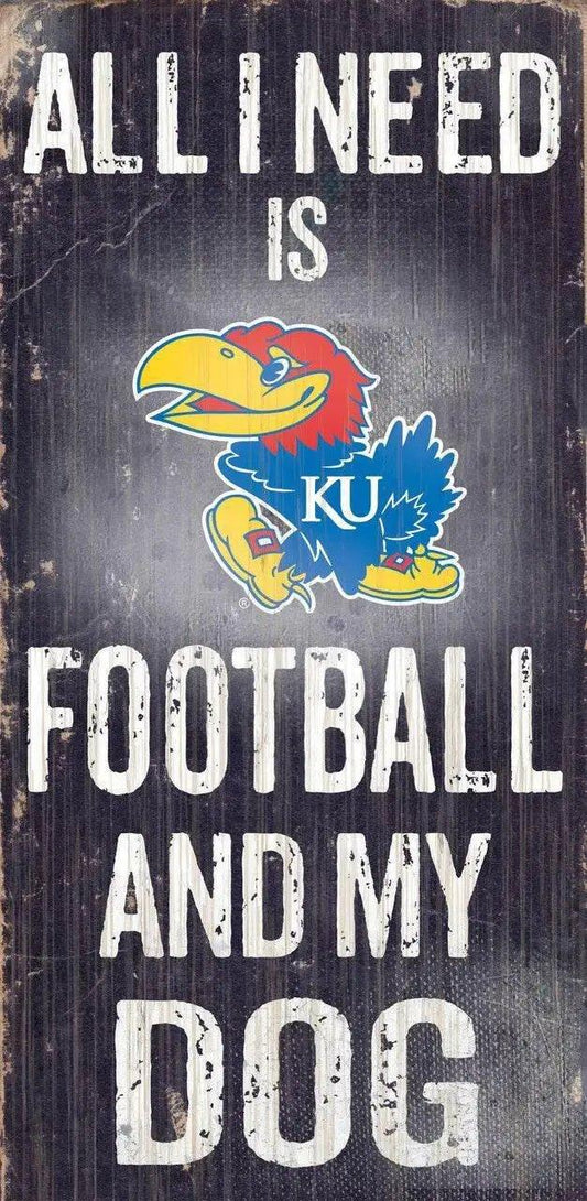  Kansas Jayhawks Wood Sign Football And Dog 6x12 Custom -  ToylandEU™