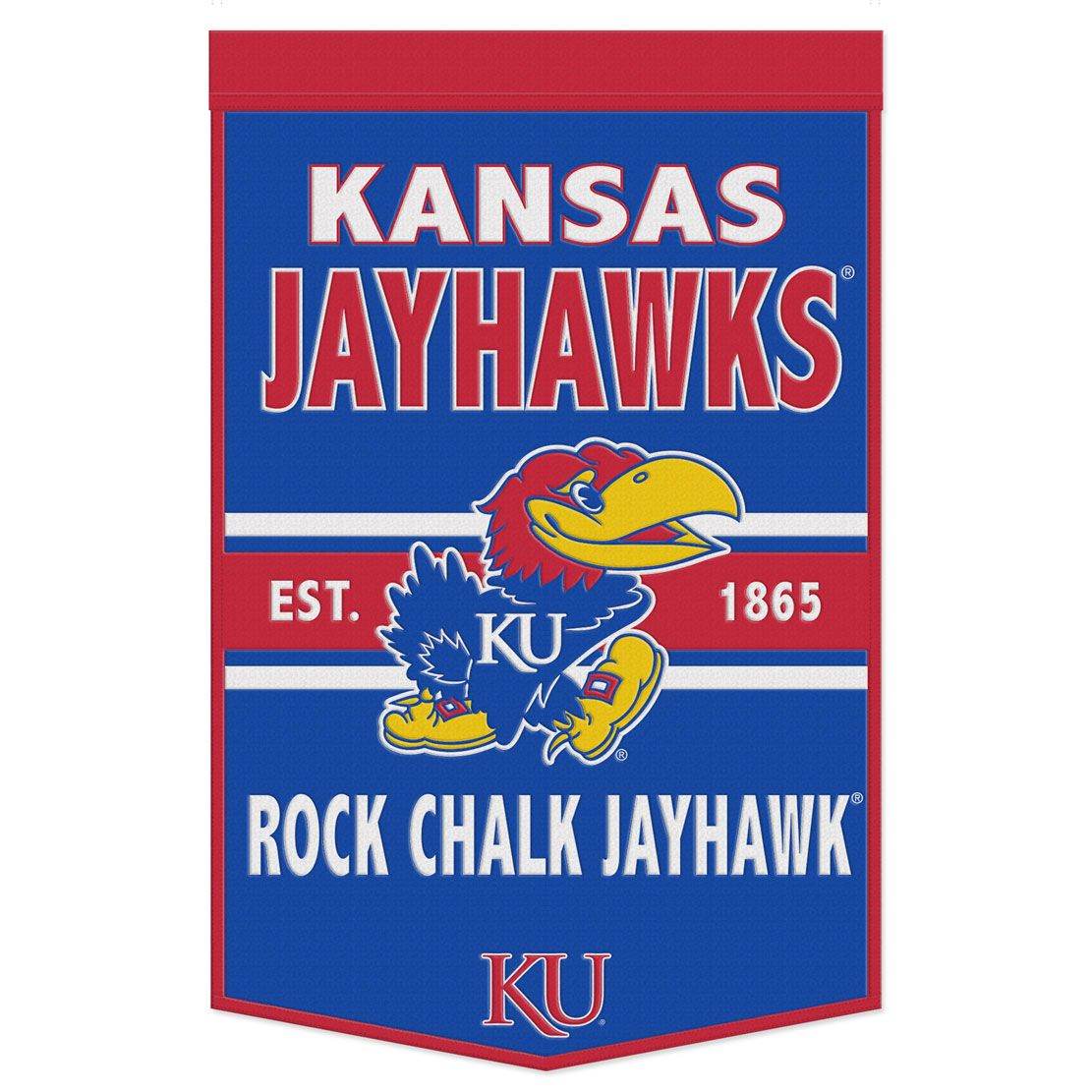 Kansas Jayhawks Wool Banner 24x38 Dynasty Slogan Design - ToylandEU