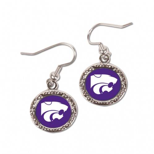 Kansas State Wildcats Earrings Round Style Special Order - ToylandEU
