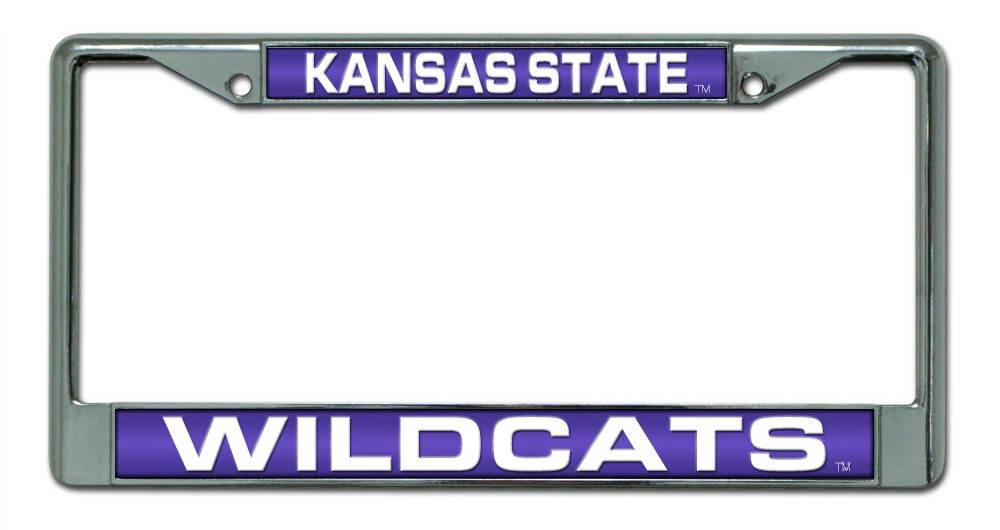 Kansas State Wildcats License Plate Frame Laser Cut Chrome - ToylandEU