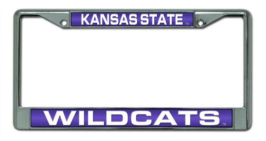 Kansas State Wildcats License Plate Frame Laser Cut Chrome - ToylandEU