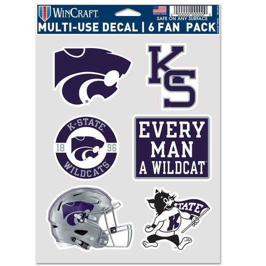 Kansas State Wildcats Multi Use Fan Decal Set Pack 6 - ToylandEU