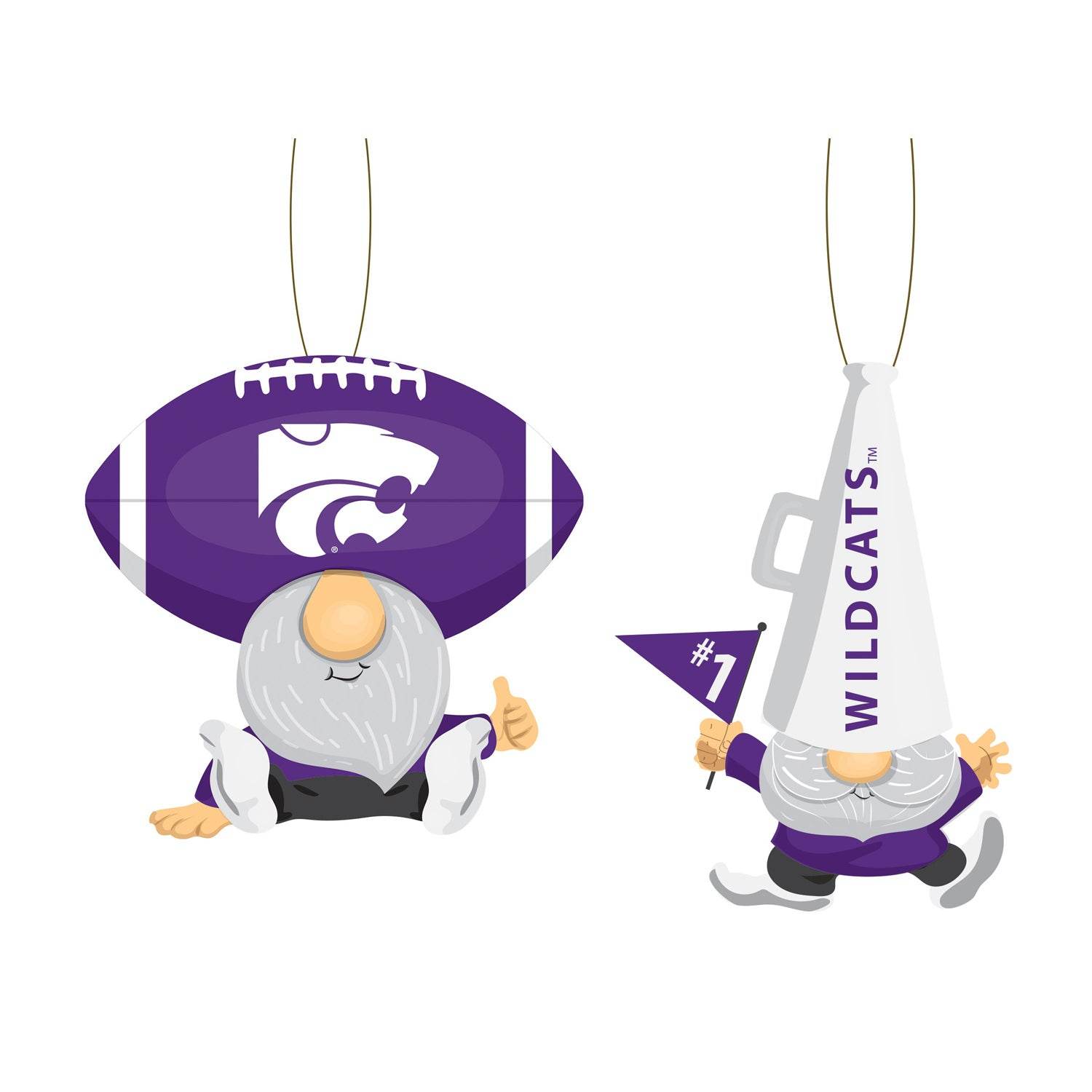 Kansas State Wildcats Ornament Gnome Fans Two Pack - ToylandEU