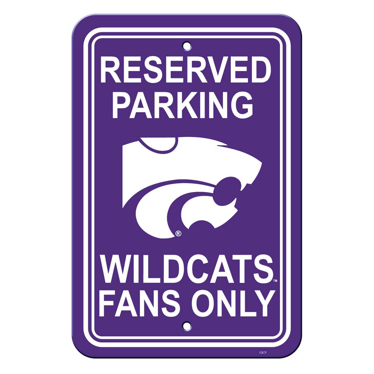 Kansas State Wildcats Reserved Parking Sign 12x18 Plastic - ToylandEU