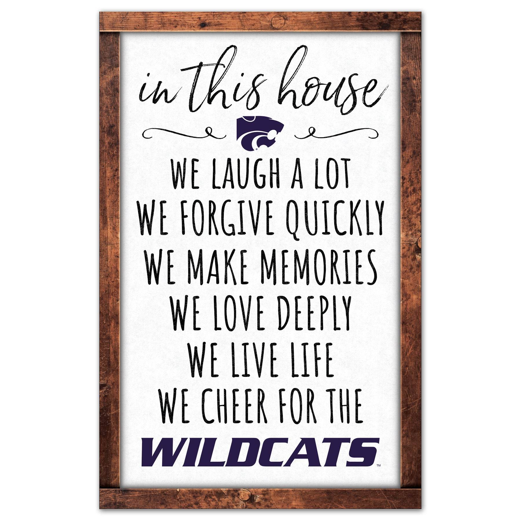 Kansas State Wildcats Sign 11x17 Wood In This House - ToylandEU