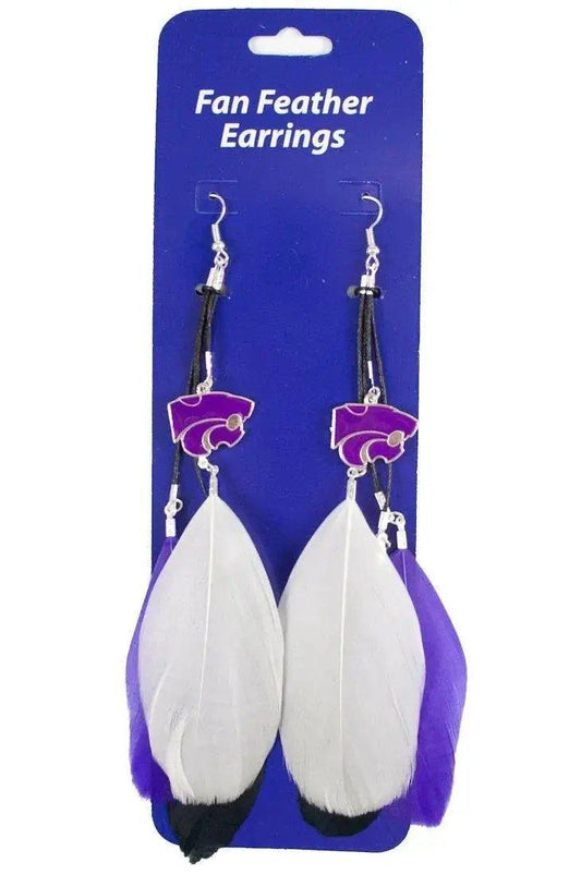  Kansas State Wildcats Team Color Feather Earrings CO -  ToylandEU™