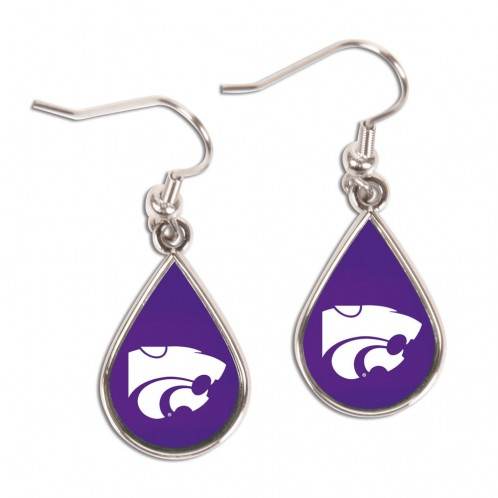 Kansas State Wildcats Tear Drop Earrings Special Order - ToylandEU