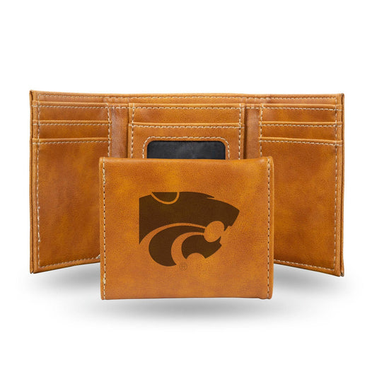 Kansas State Wildcats Trifold Wallet Laser Engraved Leather - ToylandEU
