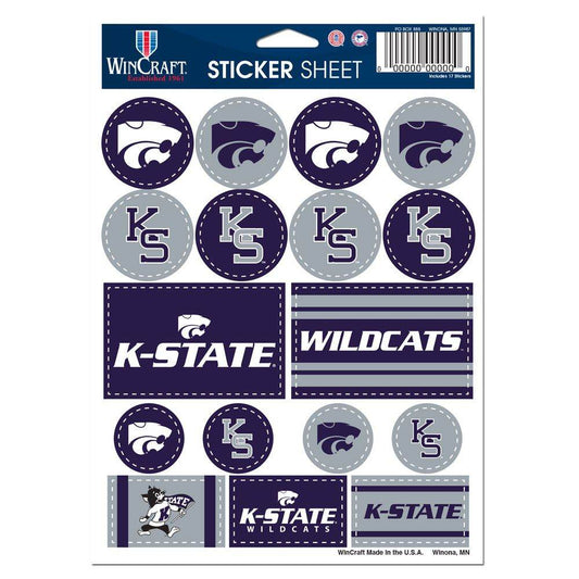Kansas State Wildcats Vinyl Decal Sheet 5x7 Sticker Pack - ToylandEU