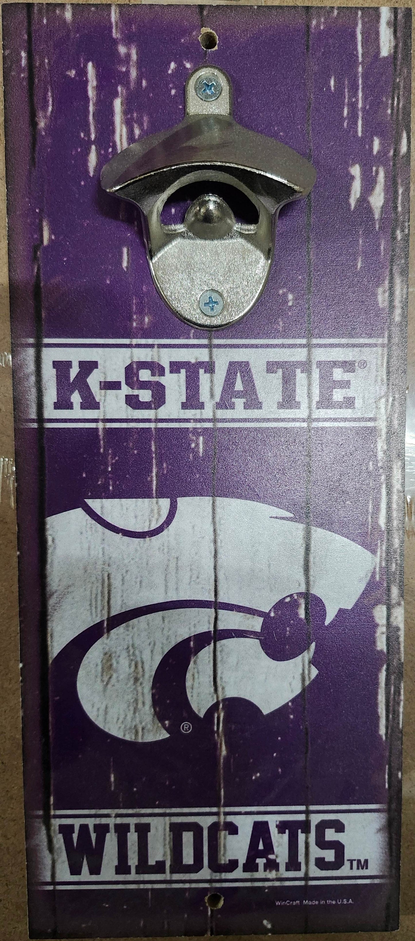 Kansas State Wildcats Wood Sign Bottle Opener 5x11 Vintage - ToylandEU