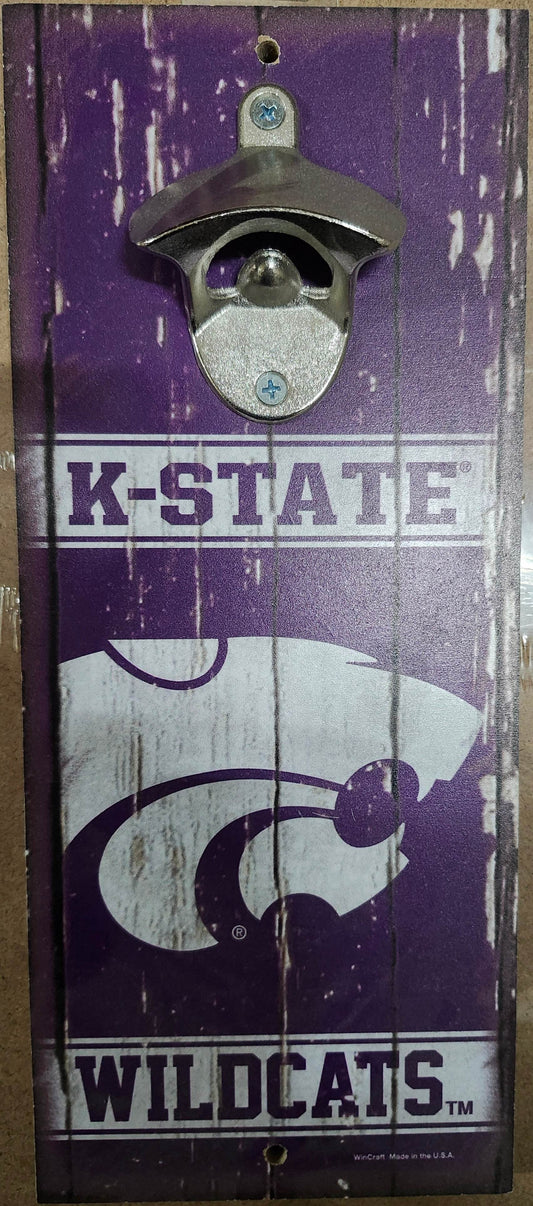 Kansas State Wildcats Wood Sign Bottle Opener 5x11 Vintage - ToylandEU