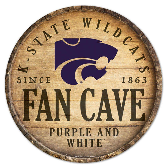 Kansas State Wildcats Wood Sign Round Barrel Top 14 Inch - ToylandEU