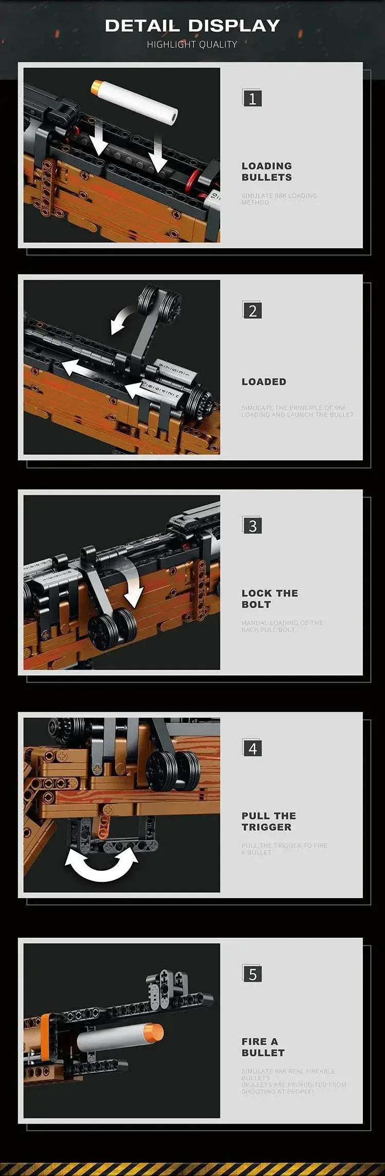 Kar98K Building Block Model Can Shoot Sniper Rifle Toys - ToylandEU