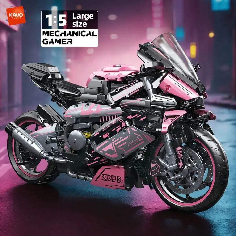  Kavoworld 1to5 Scale Pink Cyberpunk Motorbike MOC Set -  ToylandEU™
