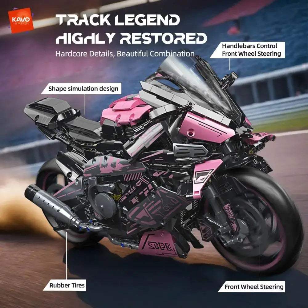  Kavoworld 1to5 Scale Pink Cyberpunk Motorbike MOC Set -  ToylandEU™