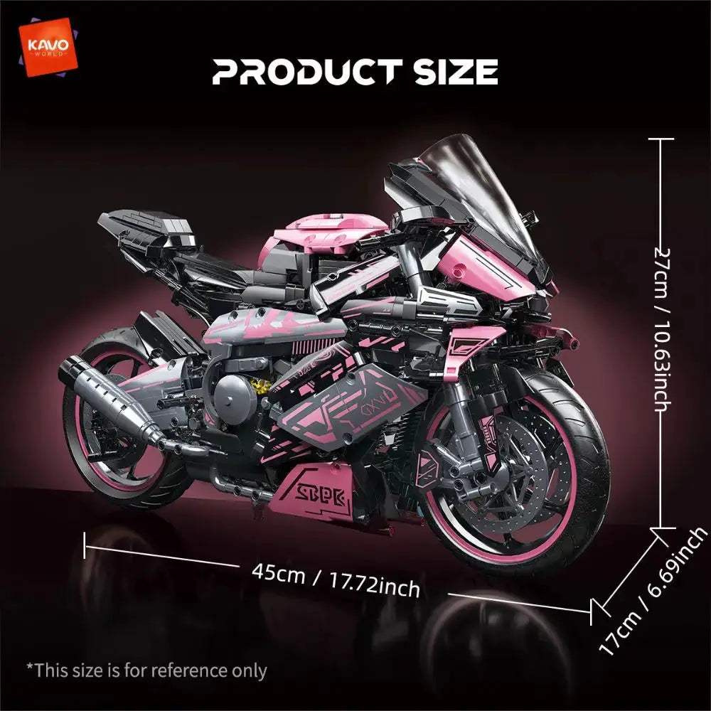  Kavoworld 1to5 Scale Pink Cyberpunk Motorbike MOC Set -  ToylandEU™
