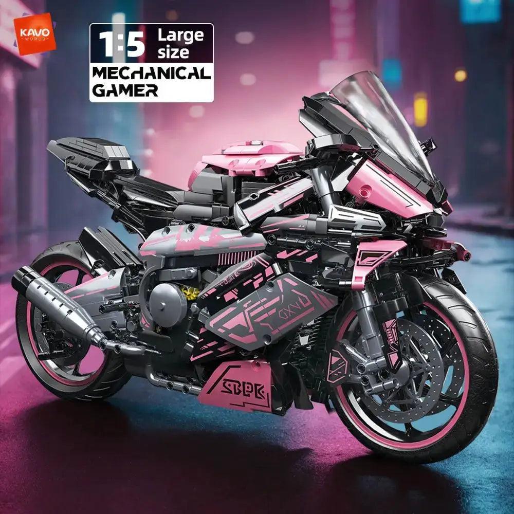  Kavoworld 1to5 Scale Pink Cyberpunk Motorbike MOC Set -  ToylandEU™