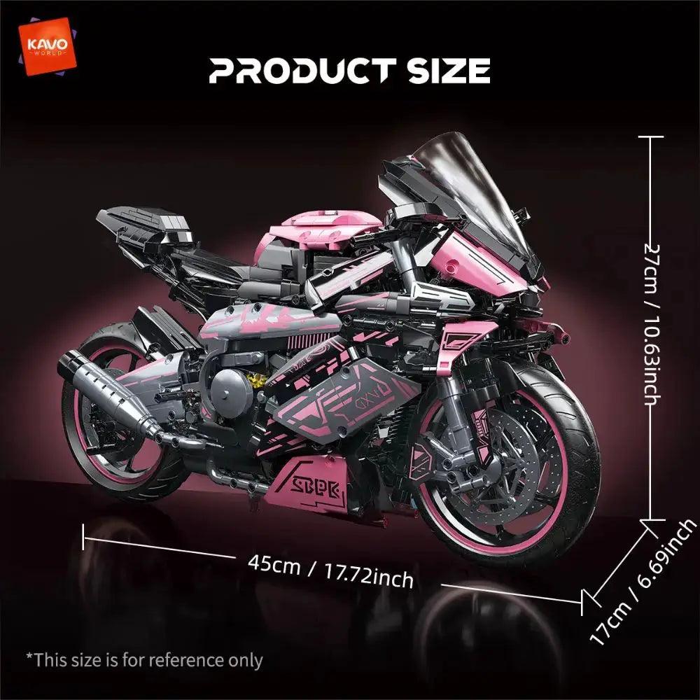 Kavoworld 1to5 Scale Pink Cyberpunk Motorbike MOC Set -  ToylandEU™