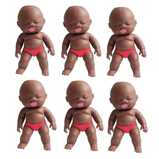 Kawaii 6 Items Lot Kids Toys Random Color 7.5cm Soft Baby Doll Black Antistress Toy Fast Shipping Present for Girls - ToylandEU