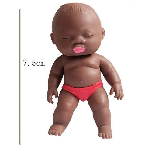 Kawaii 6 Items Lot Kids Toys Random Color 7.5cm Soft Baby Doll Black Antistress Toy Fast Shipping Present for Girls - ToylandEU