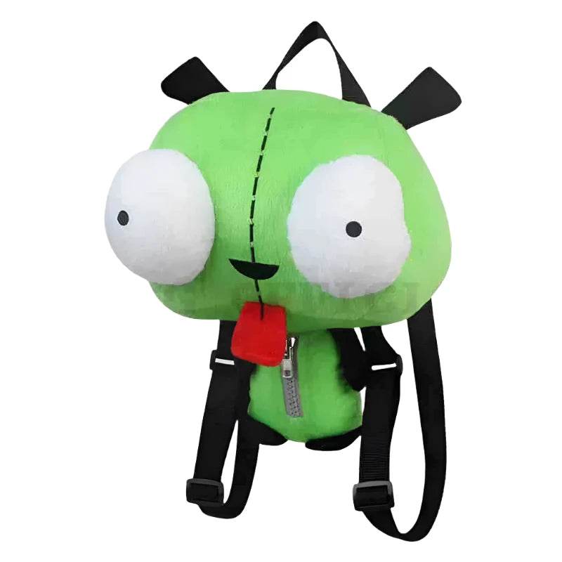 Kawaii Alien Invader ZIM Gir Plush Backpack with 3D Eyes – 35cm Cute Bag - ToylandEU
