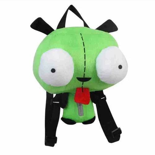 Kawaii Alien Invader ZIM Gir Plush Backpack with 3D Eyes – 35cm Cute Bag - ToylandEU