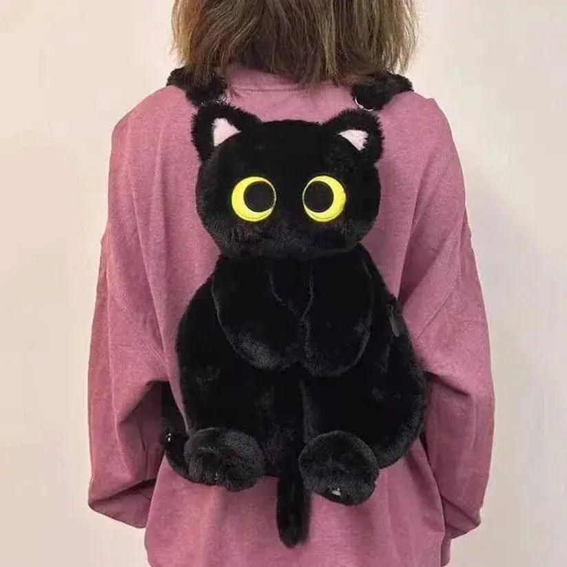  Kawaii Big Eyes Cat Plush Backpack - Large Soft Toy Bag for Kids and  -  ToylandEU™