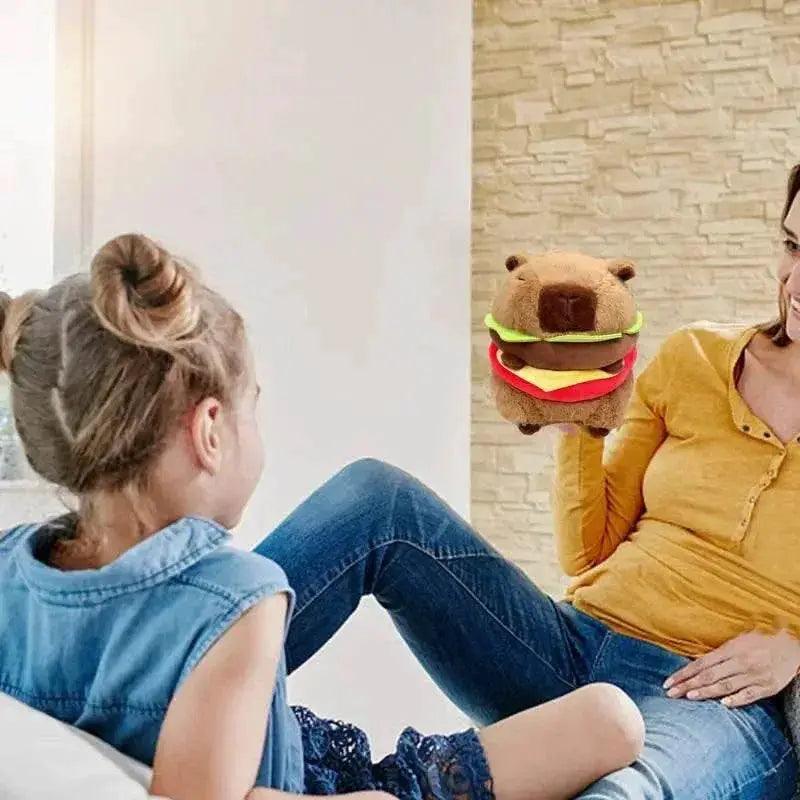  Kawaii Capybara Hamburger Plush Pillow - Cuddly Decor for All Ages -  ToylandEU™