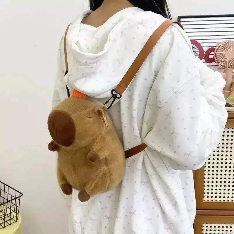 Kawaii Capybara Plush Backpack Soft Fur Bag For Kids - ToylandEU
