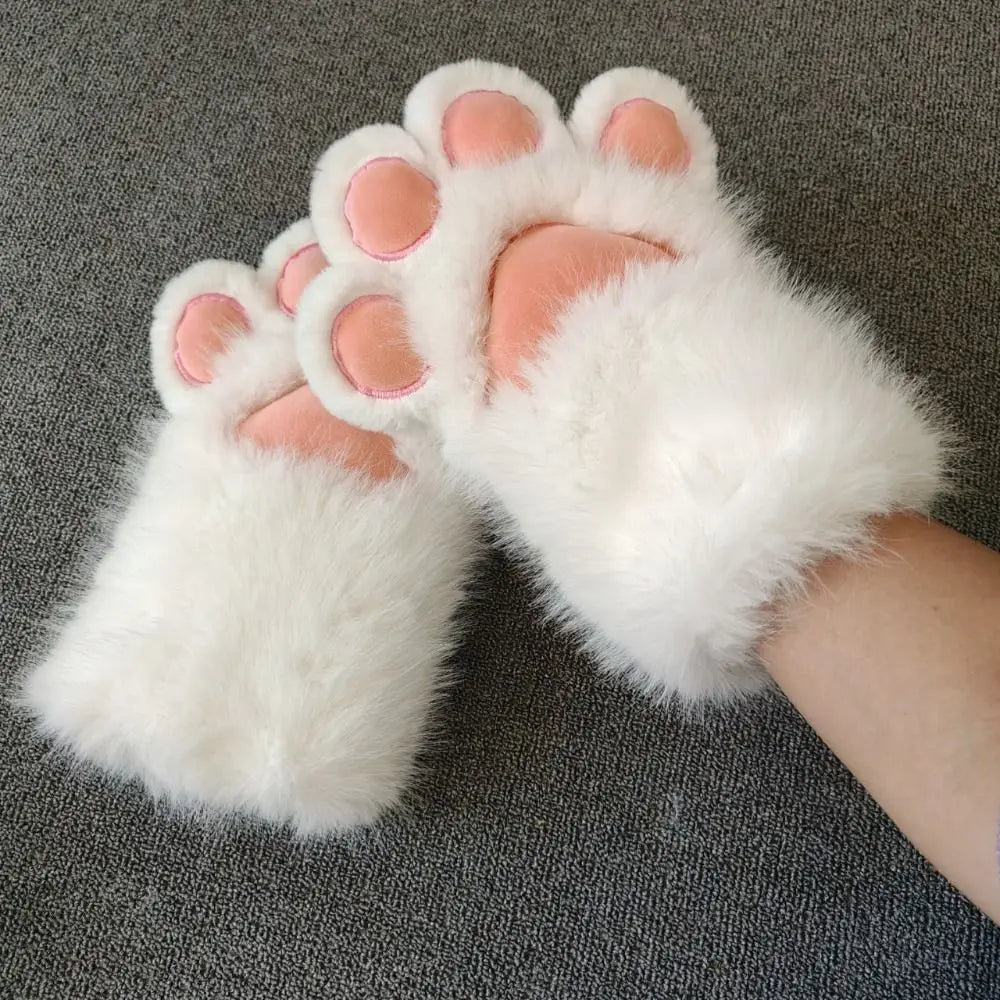 Kawaii Cartoon Cosplay Costume Gloves Plush Cat Paw Fursuit For Furry Fans - ToylandEU