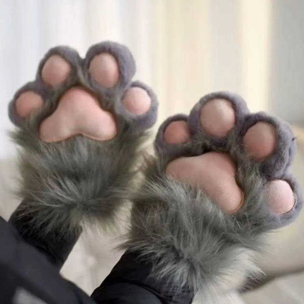 Kawaii Cartoon Cosplay Costume Gloves Plush Cat Paw Fursuit For Furry Fans - ToylandEU