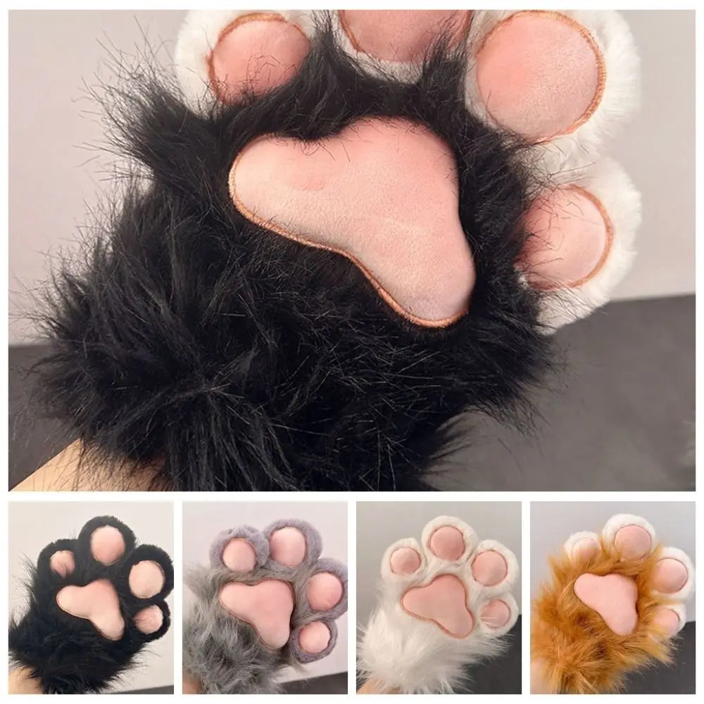 Kawaii Cartoon Cosplay Costume Gloves Plush Cat Paw Fursuit For Furry Fans - ToylandEU