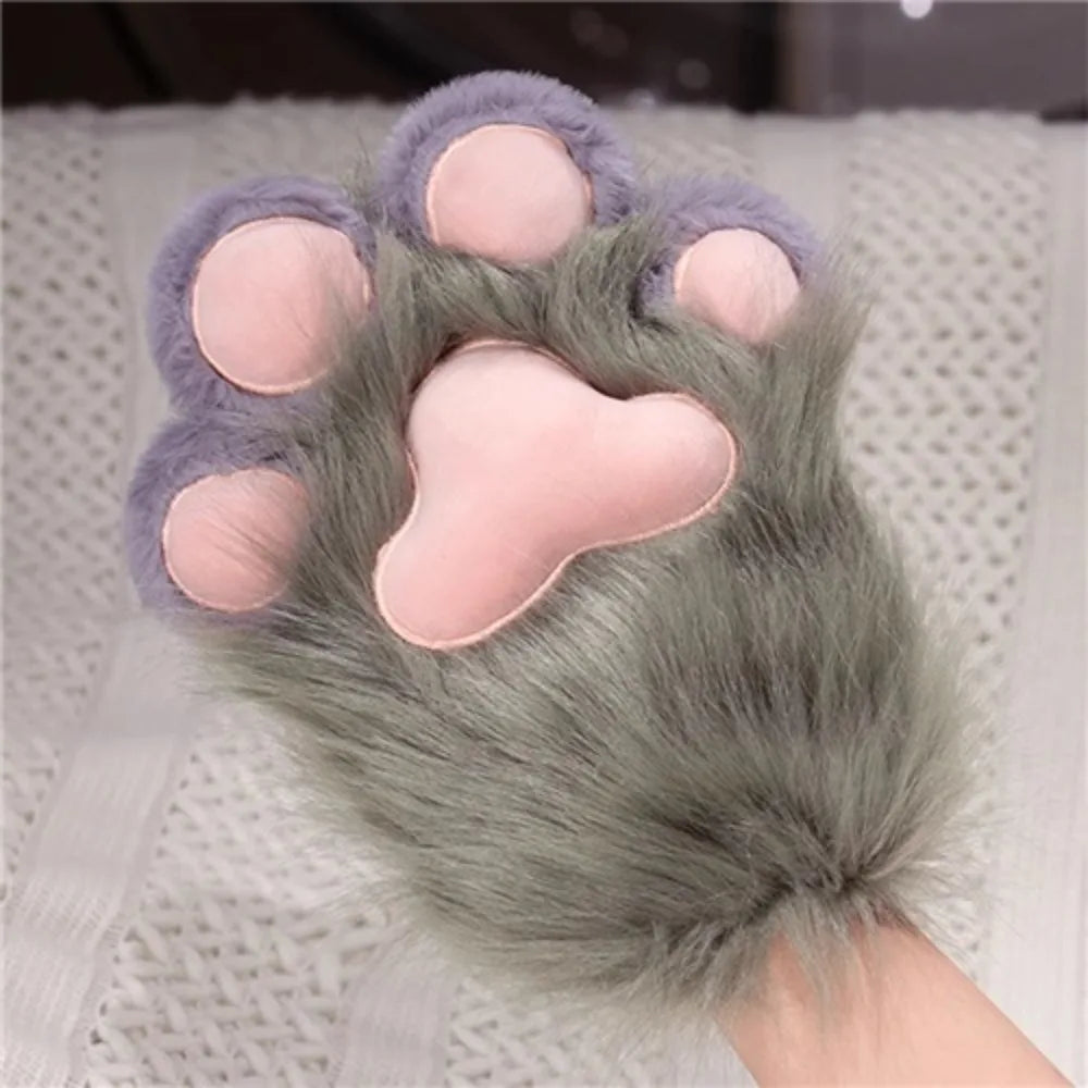 Kawaii Cartoon Cosplay Costume Gloves Plush Cat Paw Fursuit For Furry Fans - ToylandEU
