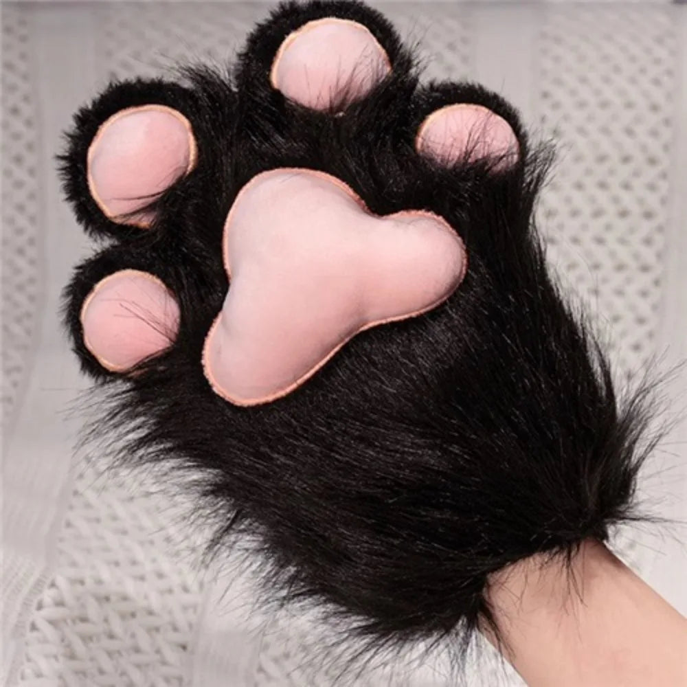 Kawaii Cartoon Cosplay Costume Gloves Plush Cat Paw Fursuit For Furry Fans - ToylandEU