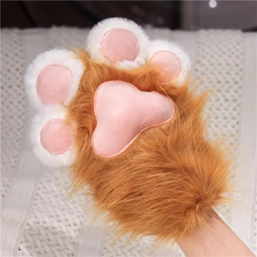 Kawaii Cartoon Cosplay Costume Gloves Plush Cat Paw Fursuit For Furry Fans - ToylandEU