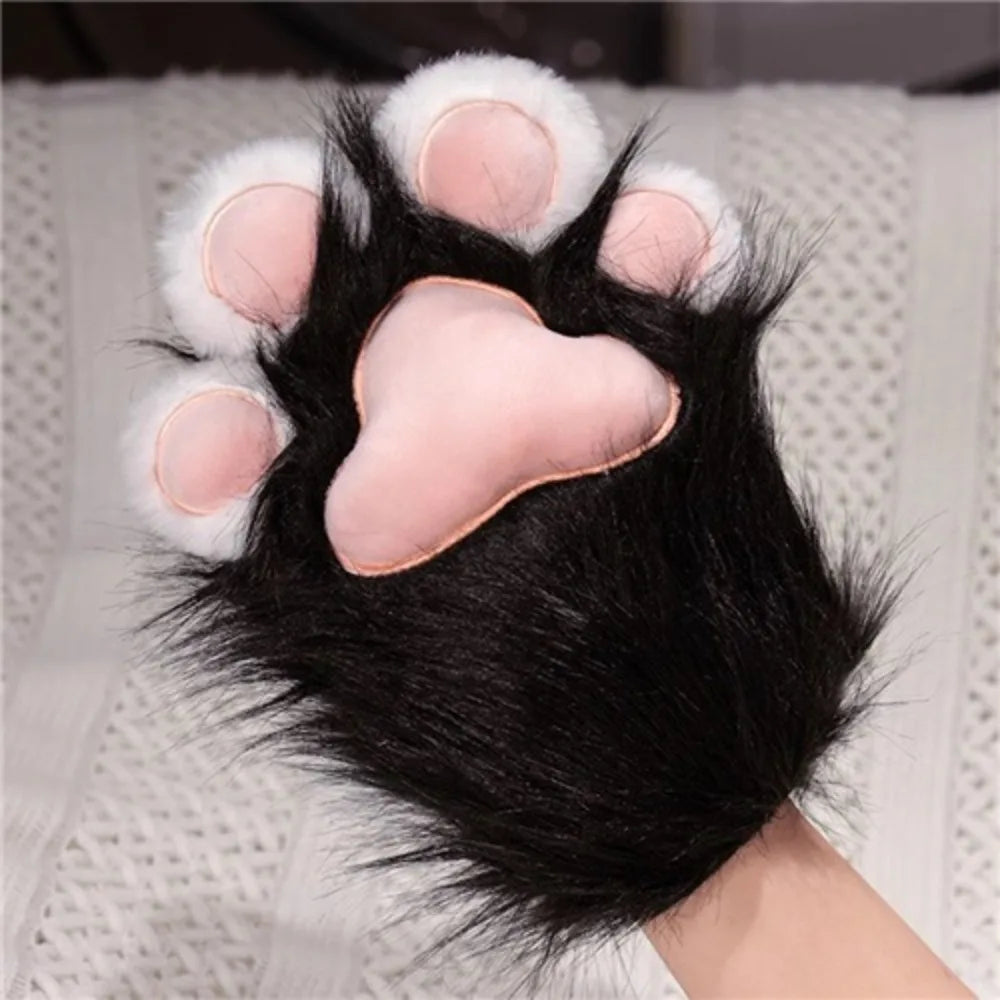 Kawaii Cartoon Cosplay Costume Gloves Plush Cat Paw Fursuit For Furry Fans - ToylandEU
