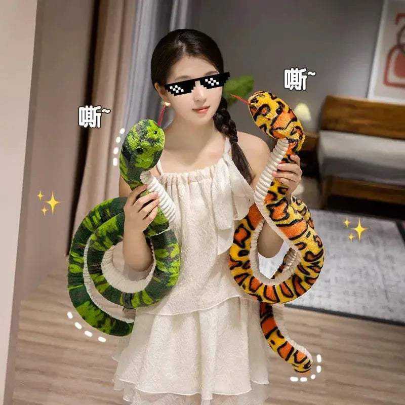 Kawaii Cartoon Snake Plush Toy 120cm Giant Boa Decorative - ToylandEU