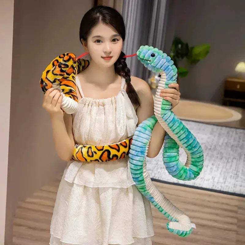 Kawaii Cartoon Snake Plush Toy 120cm Giant Boa Decorative - ToylandEU