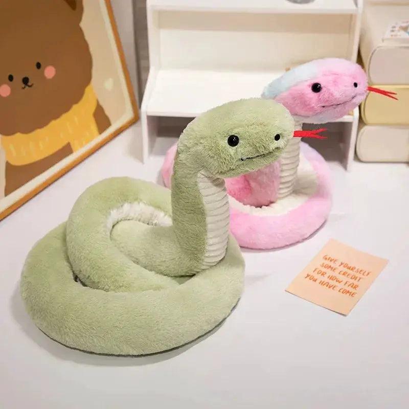  Kawaii Cartoon Snake Plush Toy Giant 120cm Decorative -  ToylandEU™