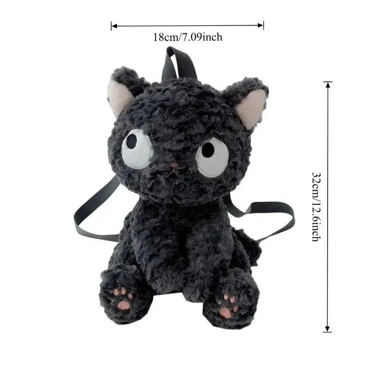  Kawaii Cat Plush Backpack Cute Black Kitty Design -  ToylandEU™
