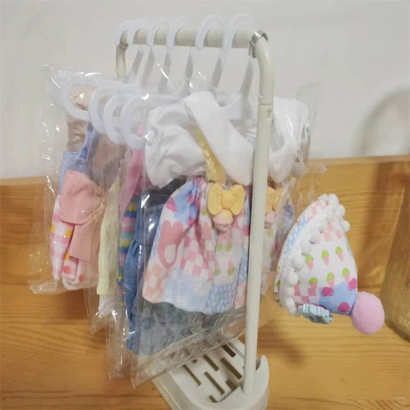 Kawaii Doll Clothes Hanger Storage Rack with 10 Pieces for Children's Toy Organization - ToylandEU