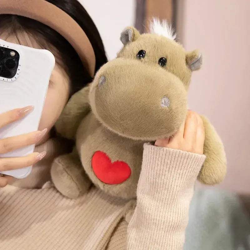 Kawaii Hippo And Ant Plush Doll With Heart Pillow Gift - ToylandEU