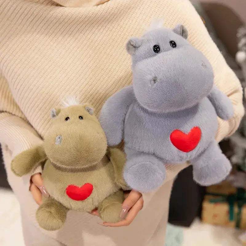 Kawaii Hippo And Ant Plush Doll With Heart Pillow Gift - ToylandEU