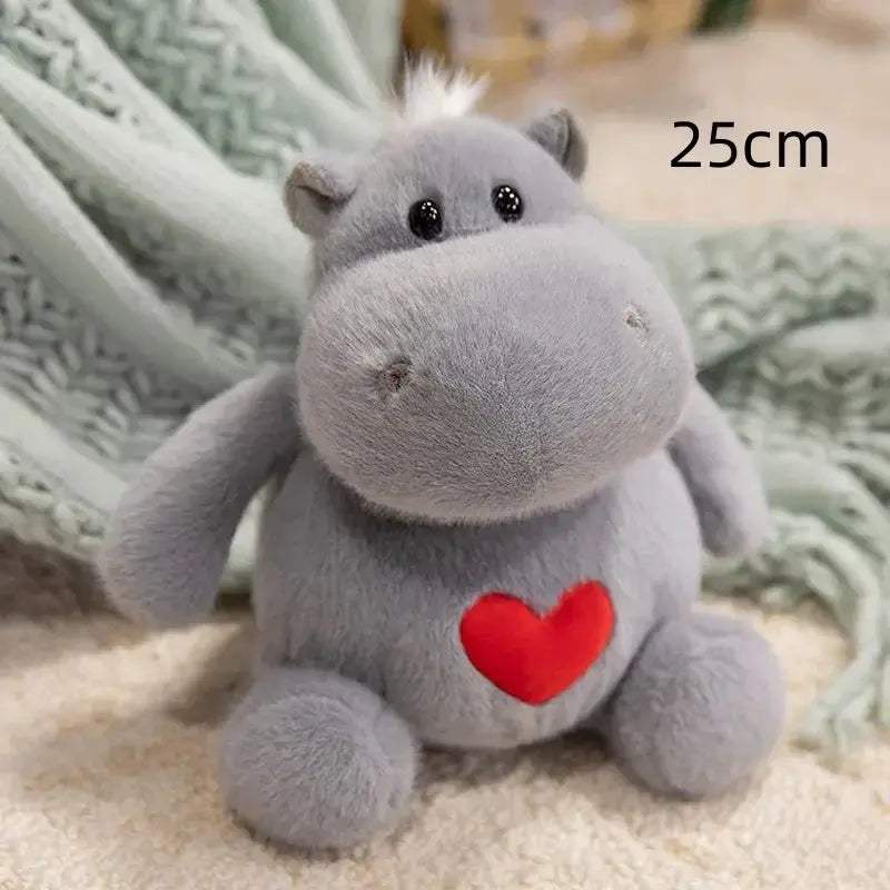 Kawaii Hippo And Ant Plush Doll With Heart Pillow Gift - ToylandEU
