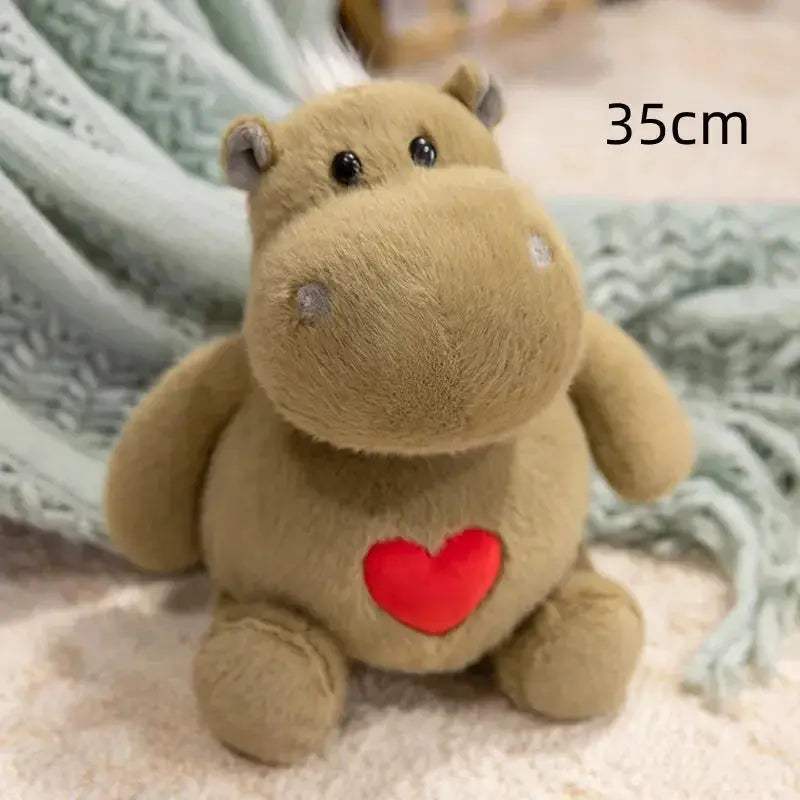 Kawaii Hippo And Ant Plush Doll With Heart Pillow Gift - ToylandEU