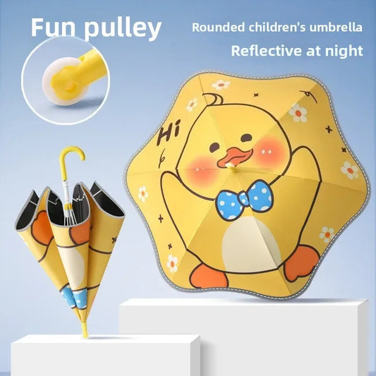 Kawaii Kids Safety Umbrella With Reflective Rain Sun Protection - ToylandEU